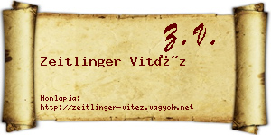 Zeitlinger Vitéz névjegykártya